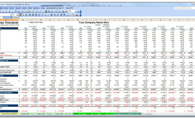 Financial Forecast Excel Template - Colona.rsd7 regarding Business Forecast Spreadsheet Template