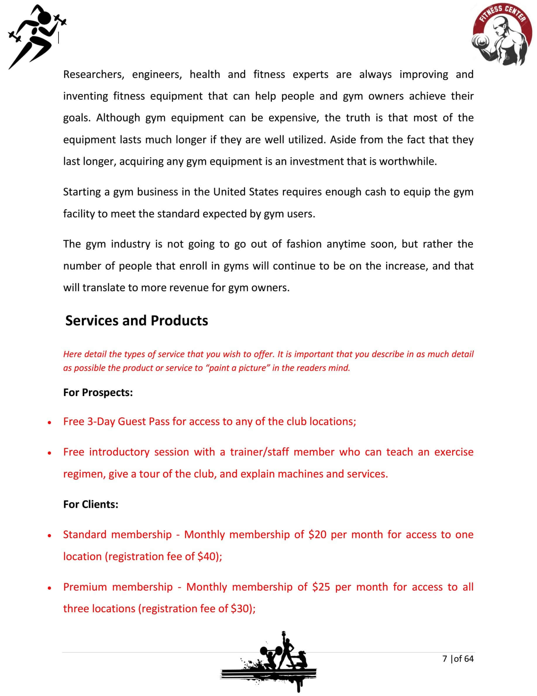 Fitness Gym Business Plan Template Sample Pages – Black Box Inside Business Plan Template For A Gym