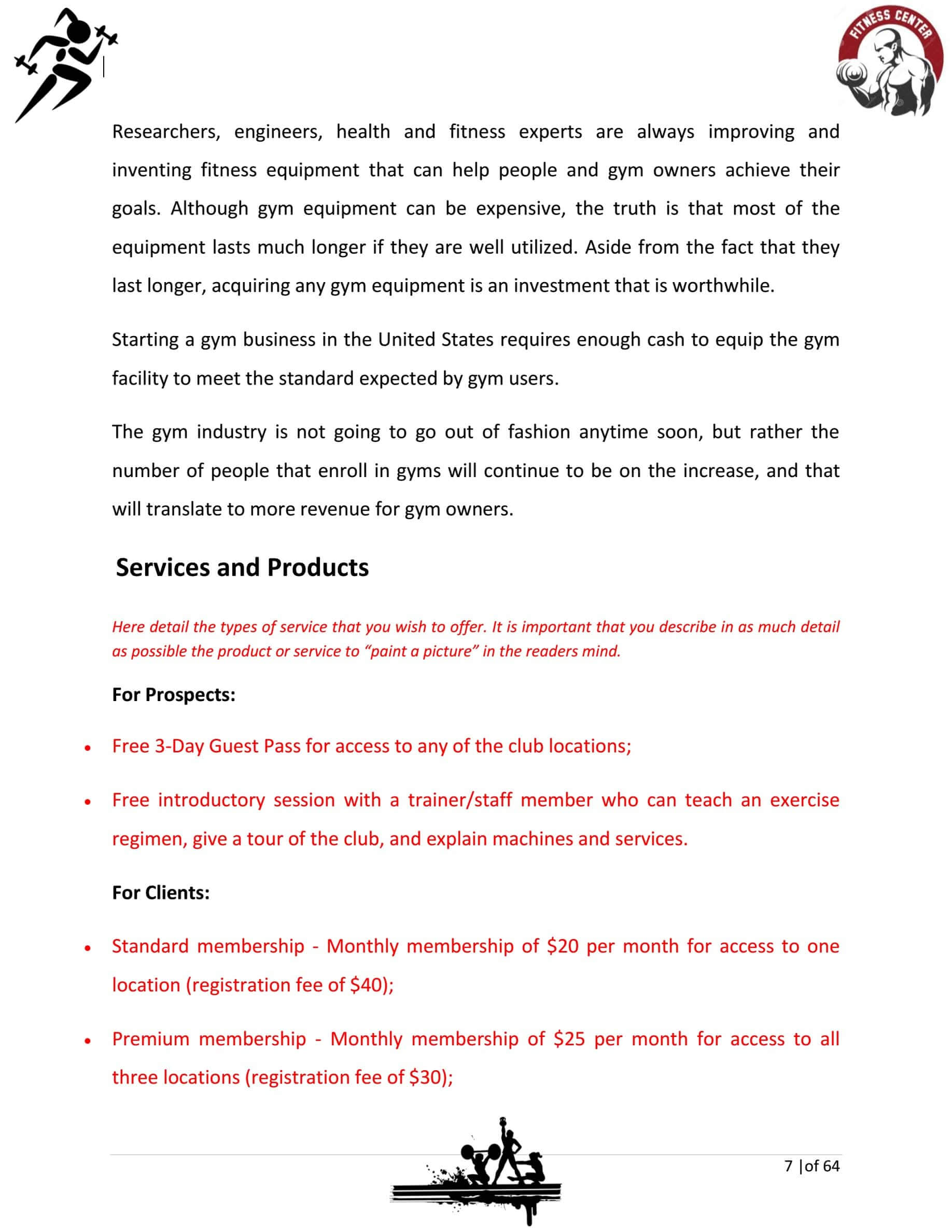 Fitness Gym Business Plan Template Sample Pages – Black Box Inside Business Plan Template For Gym