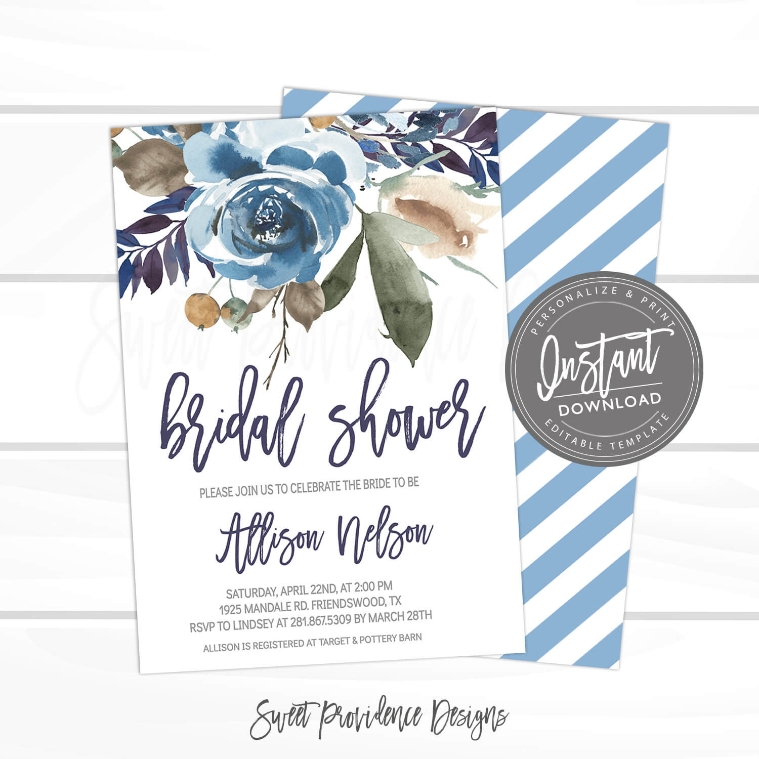Floral Bridal Shower Invitation Template With Bridal Shower Invite Template