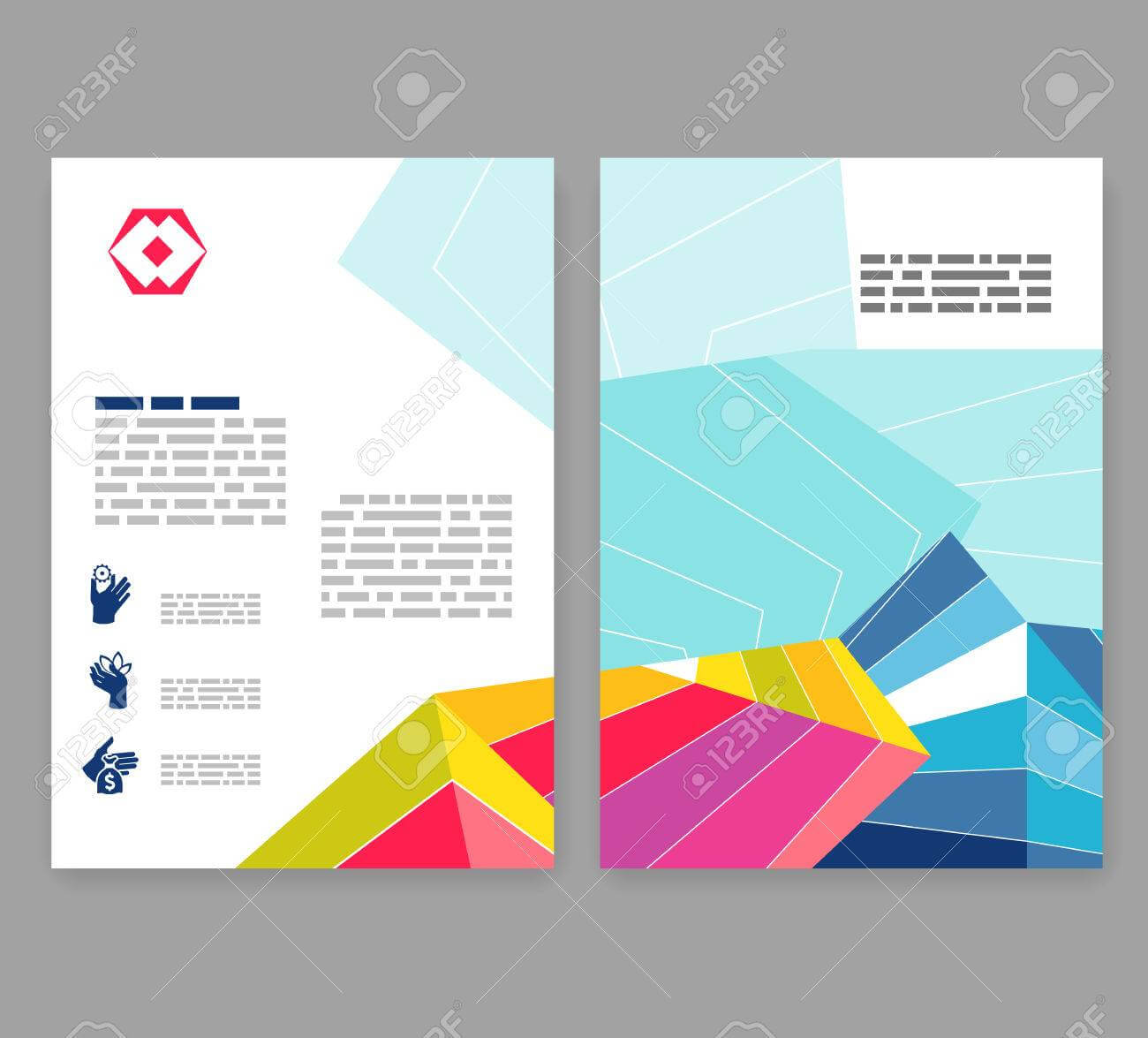 Flyer, Leaflet, Booklet Layout. Editable Design Template. A4.. In 2 Fold Flyer Template