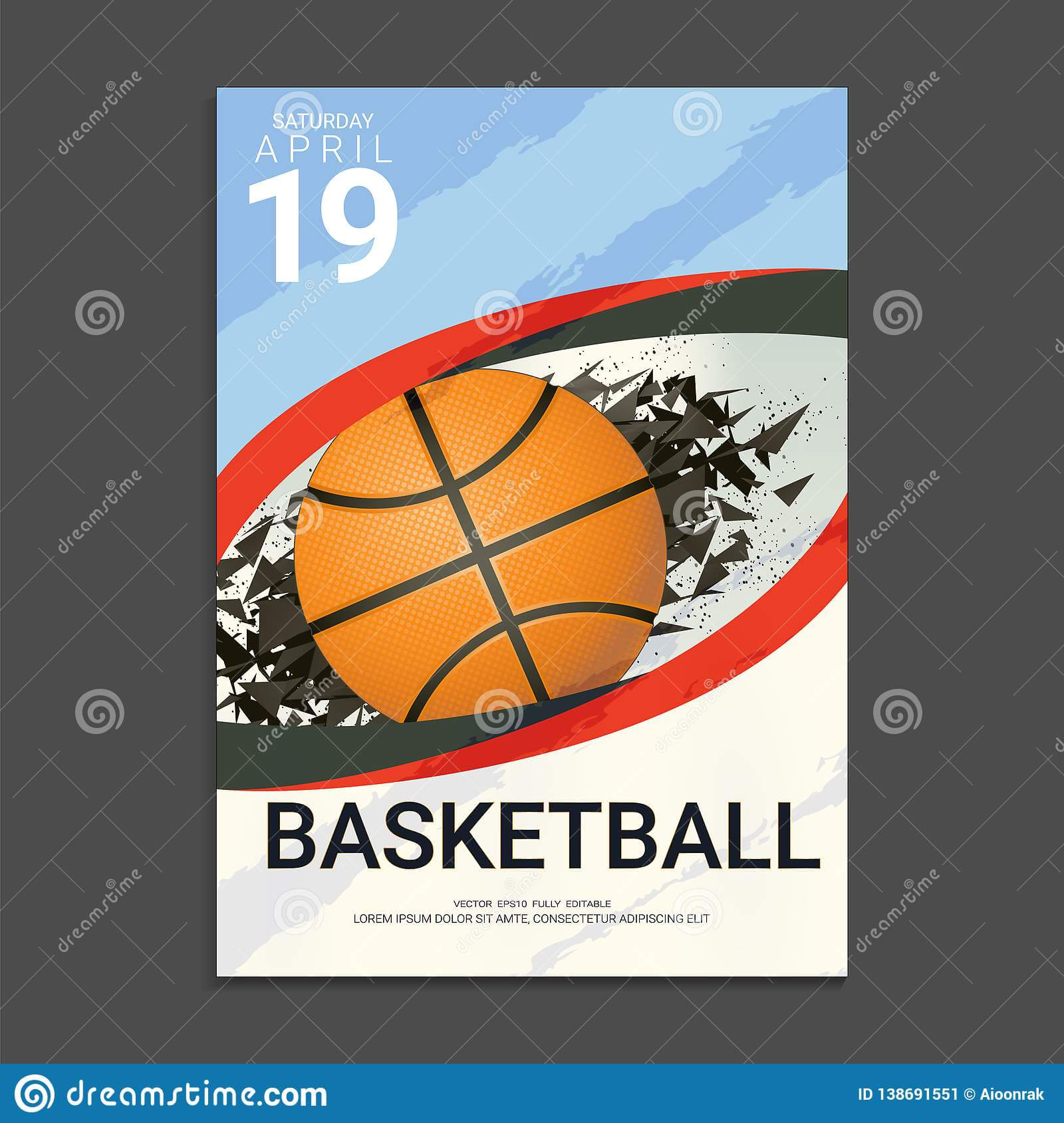 Flyer & Poster Cover Design Template For Basketball Intended For Basketball Tournament Flyer Template