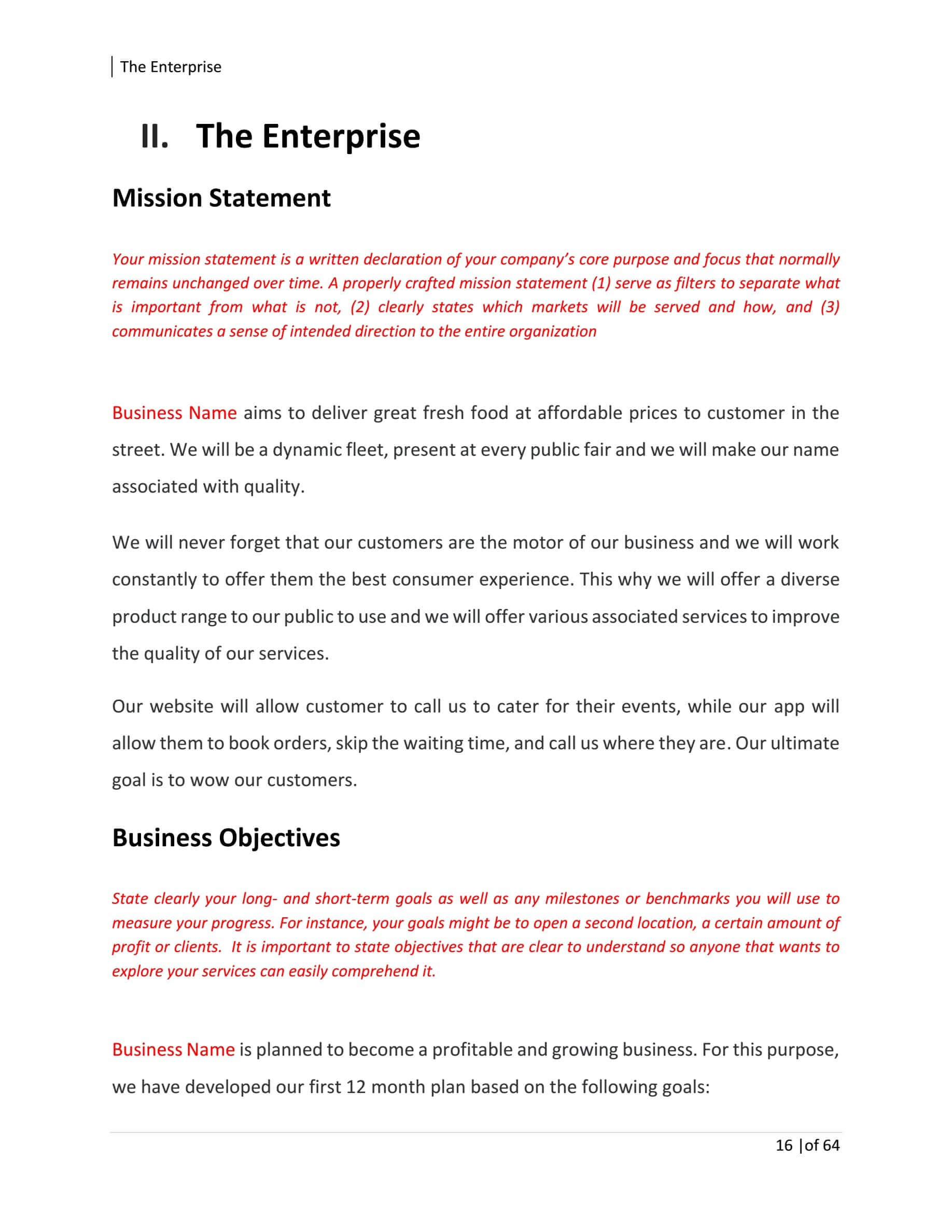 Food Truck Business Plan Template Sample Pages – Black Box Pertaining To Business Plan Template Food Truck
