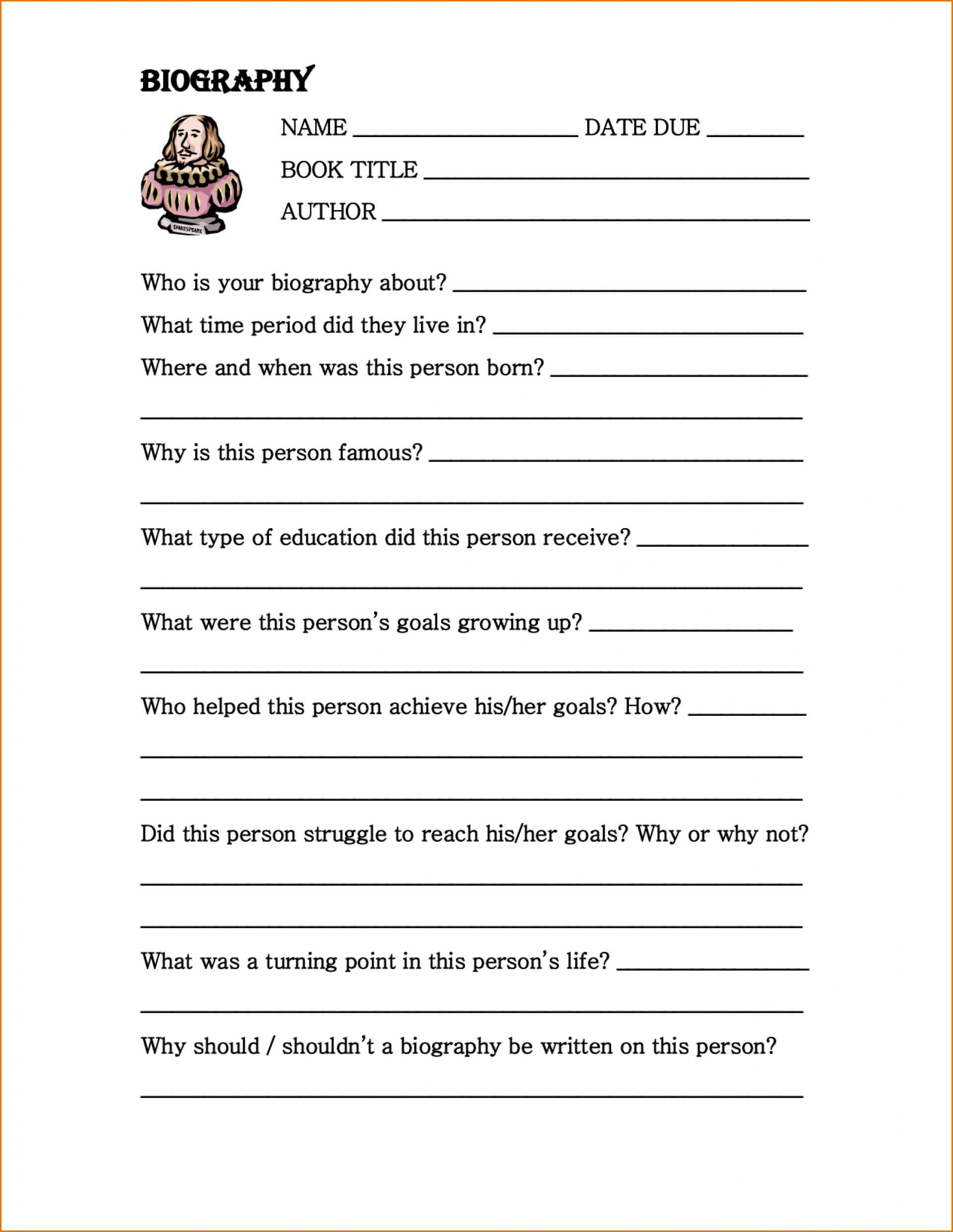 Formidable Biography Book Report Template Ideas 6Th Grade With Book Report Template High School