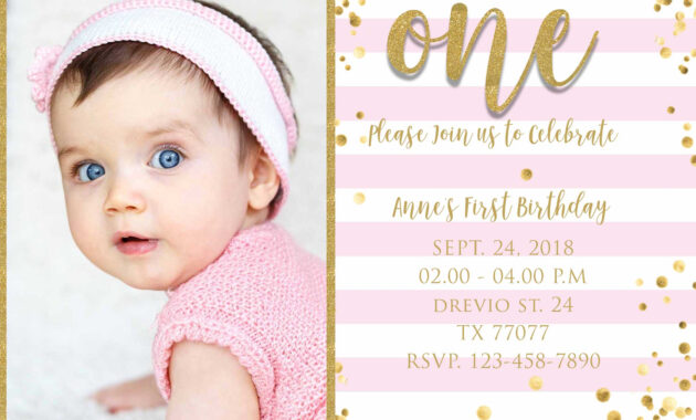 Free 1St Birthday Invitations Template For Girl – Bagvania in 1St Birthday Invitation Templates Free Printable