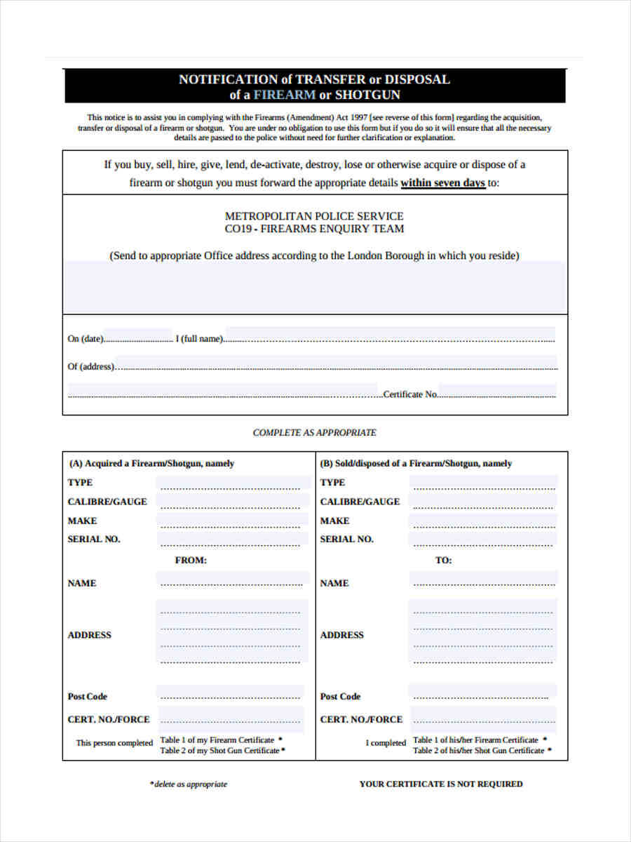 Free 5+ Notice Of Disposal Forms In Ms Word | Pdf Pertaining To Certificate Of Disposal Template