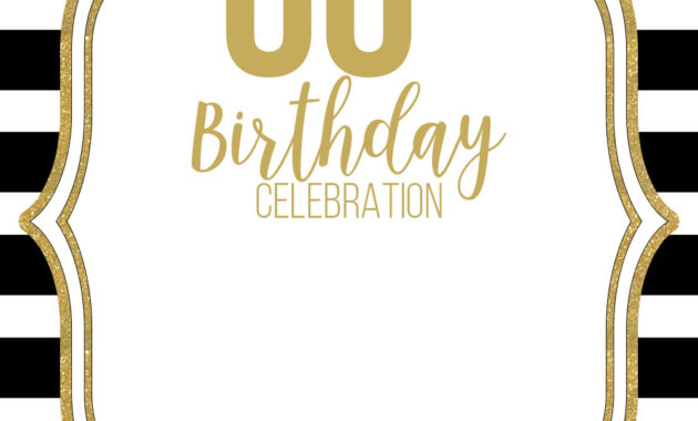 Free 60Th Black Golden Birthday Invitation Templates – Bagvania regarding 60Th Birthday Party Invitation Template