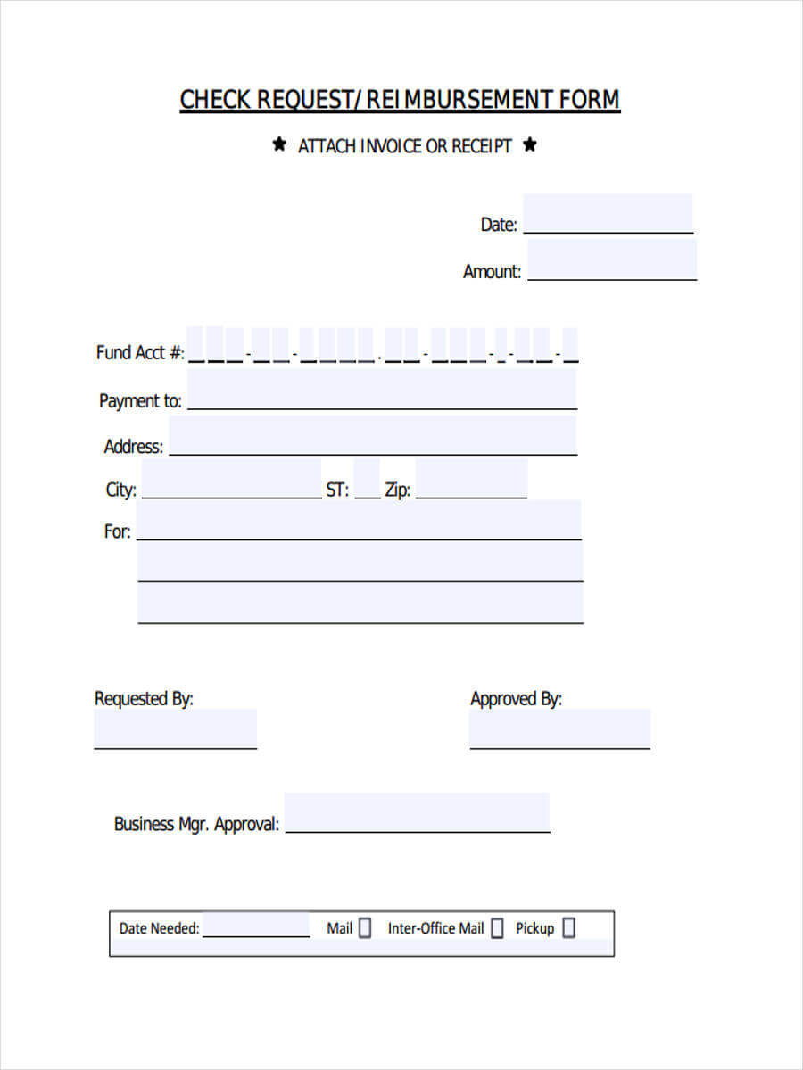 Free 7+ Reimbursement Request Forms In Pdf Within Check Request Form Template