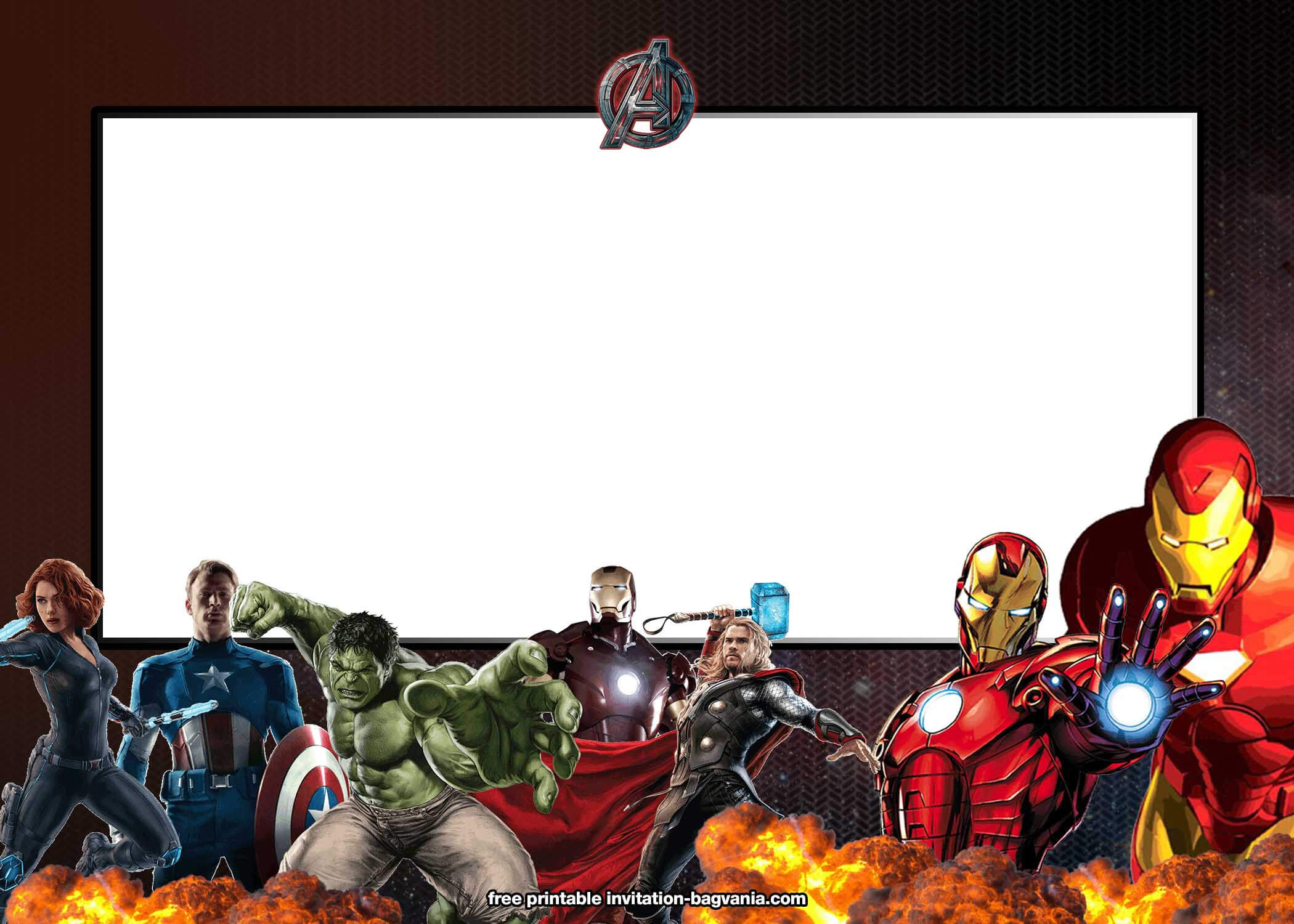 Free Avengers:endgame Birthday Invitation Templates – Bagvania In Avengers Birthday Card Template