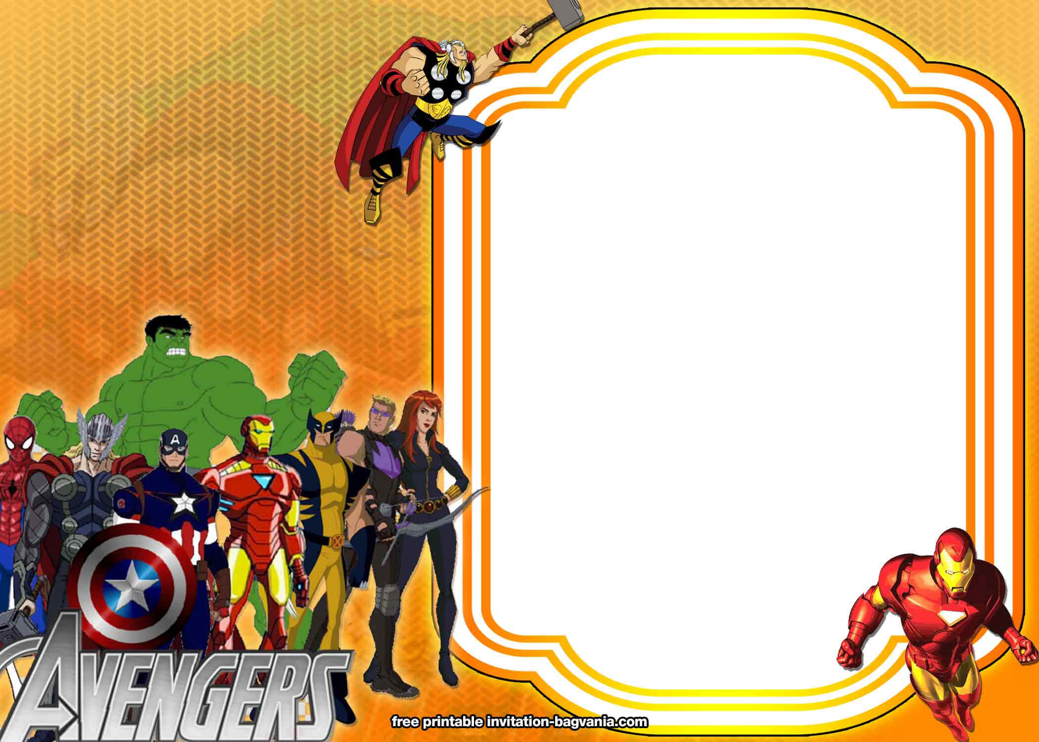 Free Avengers:endgame Birthday Invitation Templates – Bagvania Regarding Avengers Birthday Card Template