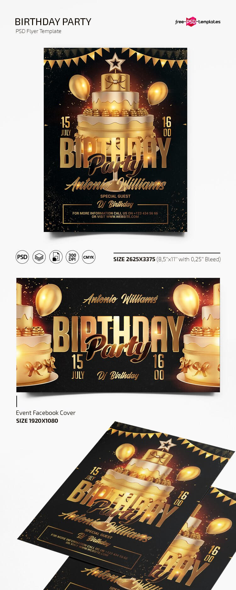 Free Birthday Party Flyer Template In Psd | Free Psd Templates Within Birthday Party Flyer Templates Free