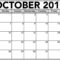 Free Blank Calendar October 2019 Printable – 2019 Calendars With Blank Calendar Template For Kids