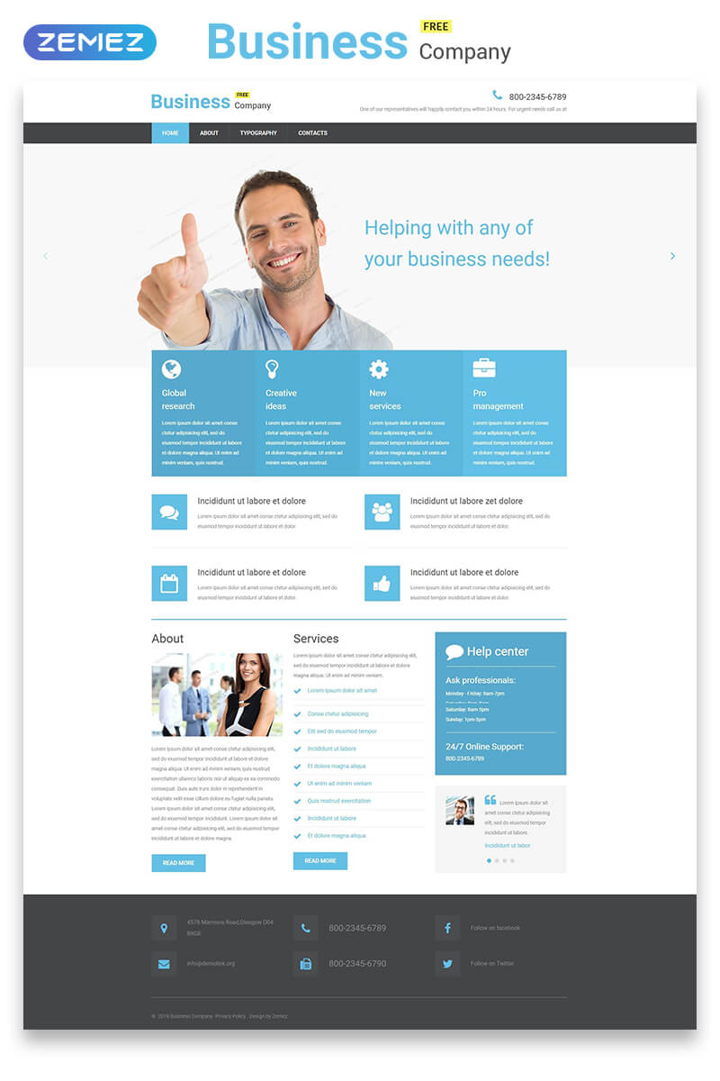 Free Business Responsive Website Template Website Template Regarding Basic Business Website Template