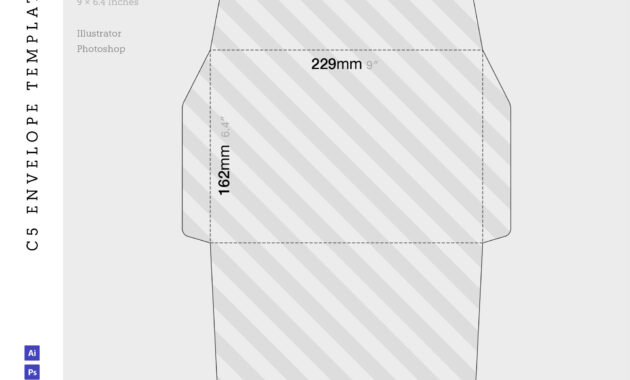 Free C5 Envelope Template (Ai, Psd) with Business Envelope Template Illustrator