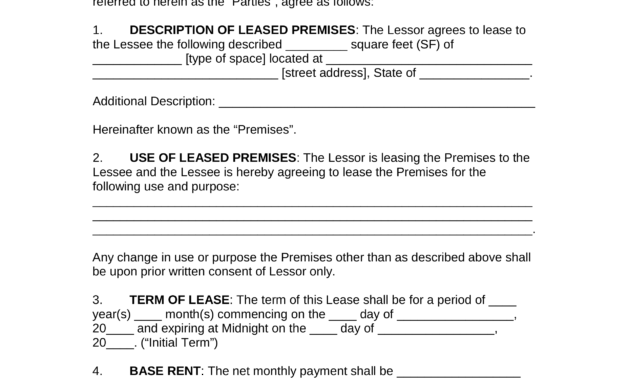 Free Commercial Rental Lease Agreement Templates - Pdf inside Business Lease Agreement Template
