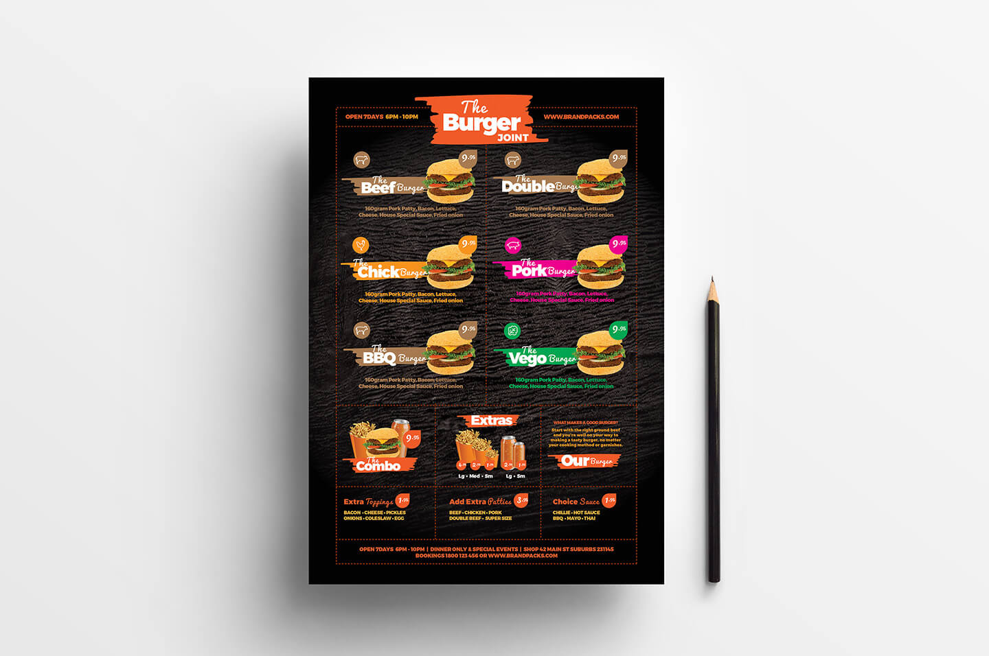 Free Fast Food Menu Template For Photoshop & Illustrator Pertaining To Adobe Illustrator Menu Template