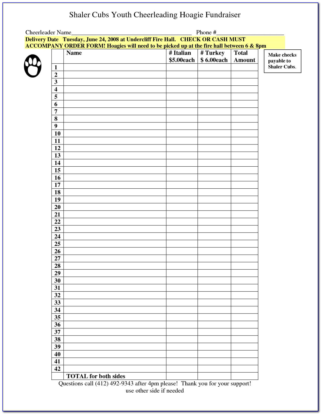 Free Fundraiser Order Form Template Word – Form : Resume Regarding Blank Fundraiser Order Form Template