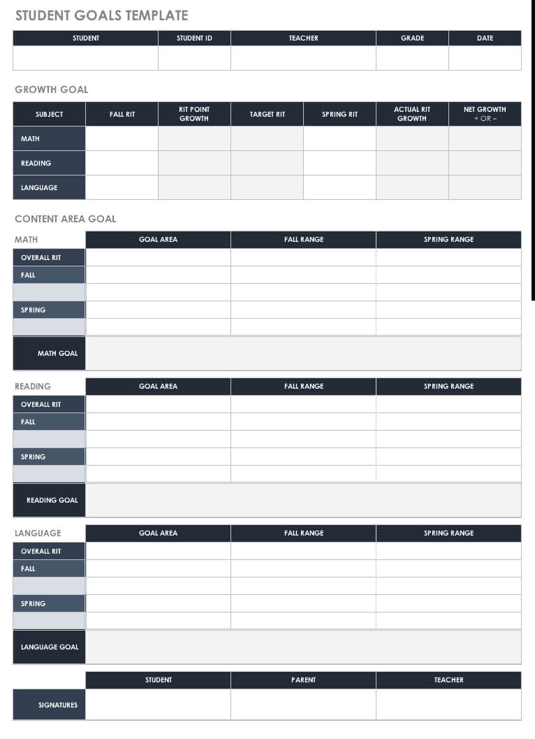 Free Goal Setting And Tracking Templates | Smartsheet In 5 Year Life Plan Template
