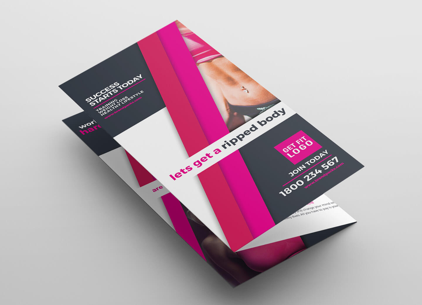 Free Gym / Fitness Trifold Brochure Template For Photoshop Pertaining To Adobe Illustrator Brochure Templates Free Download