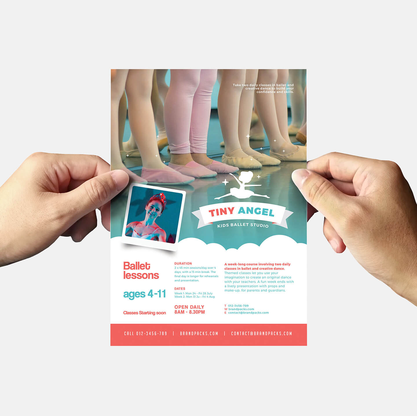 Free Kid's Ballet Templates For Photoshop & Illustrator For Benefit Dance Flyer Templates