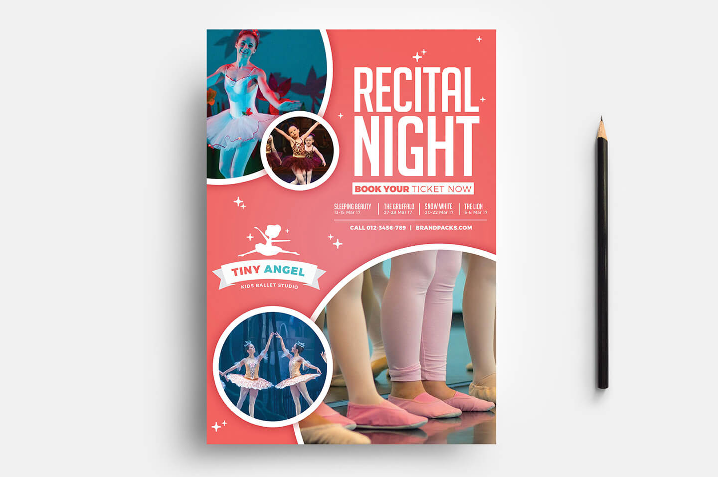 Free Kid's Ballet Templates For Photoshop & Illustrator Throughout Benefit Dance Flyer Templates