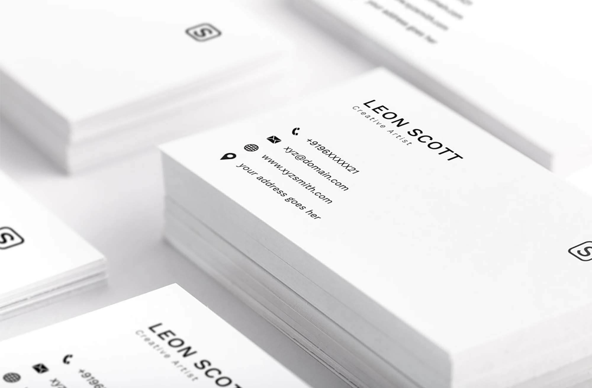 Free Minimal Elegant Business Card Template (Psd) In Calling Card Template Psd