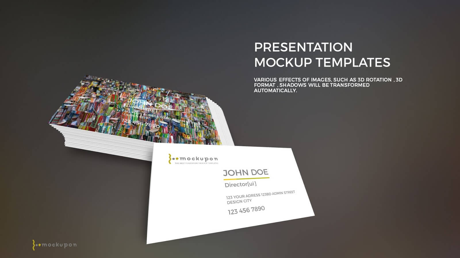 Free Powerpoint Template With Business Card Mockup In Business Card Powerpoint Templates Free