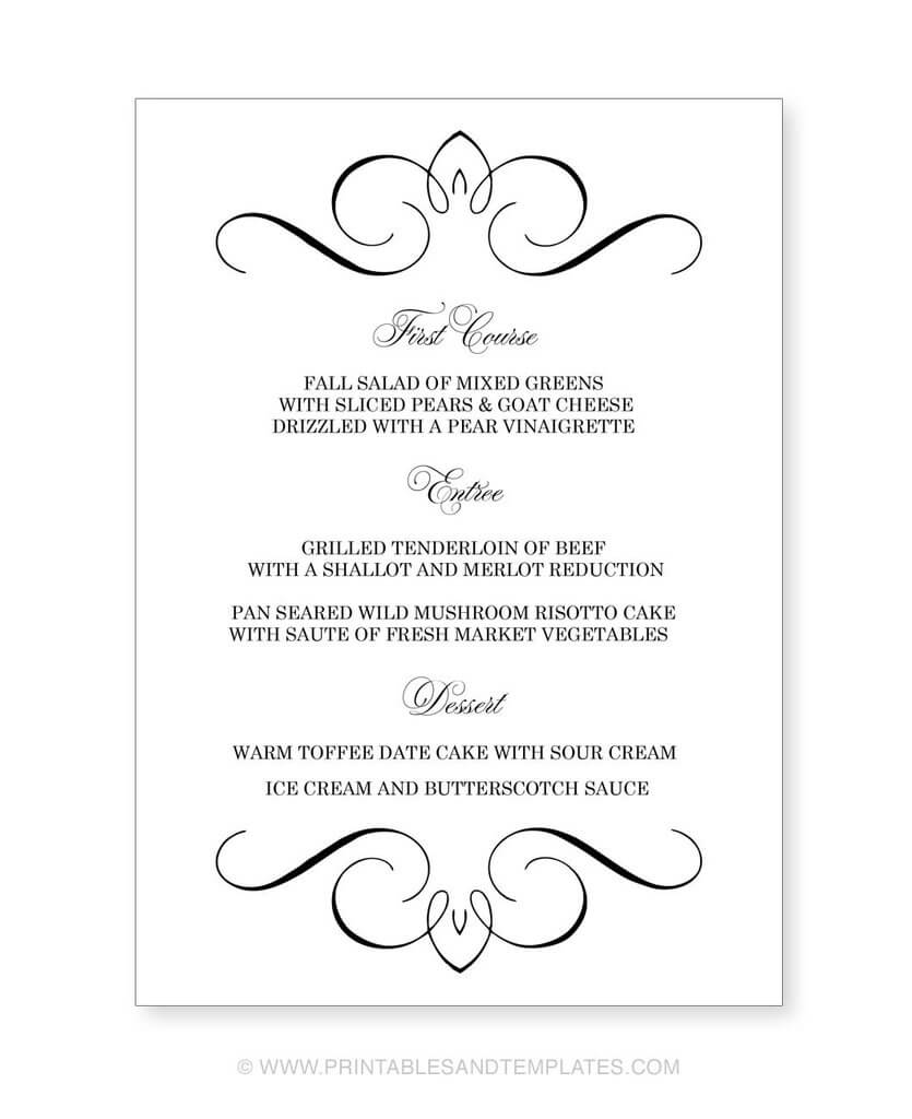 Free Printable Blank Menu Templates ] – If You Are Looking With Regard To Blank Dinner Menu Template
