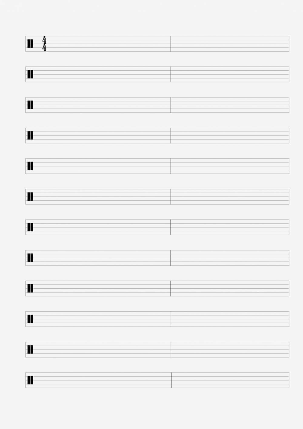 Free Printable Blank Music Sheets – Colona.rsd7 Pertaining To Blank Sheet Music Template For Word