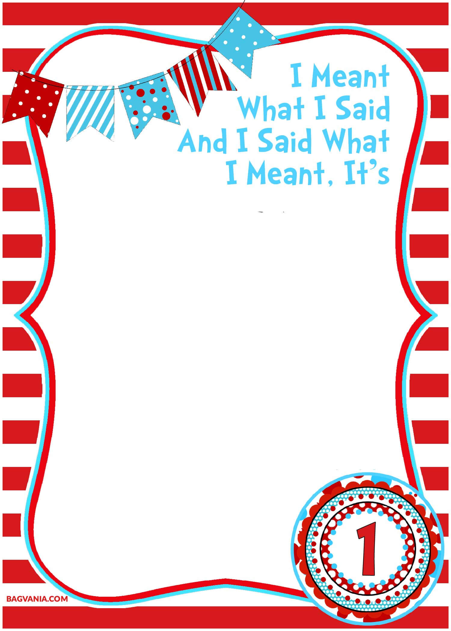 Free Printable Dr.seuss – Cat In The Hat Invitation Template Regarding Blank Cat In The Hat Template
