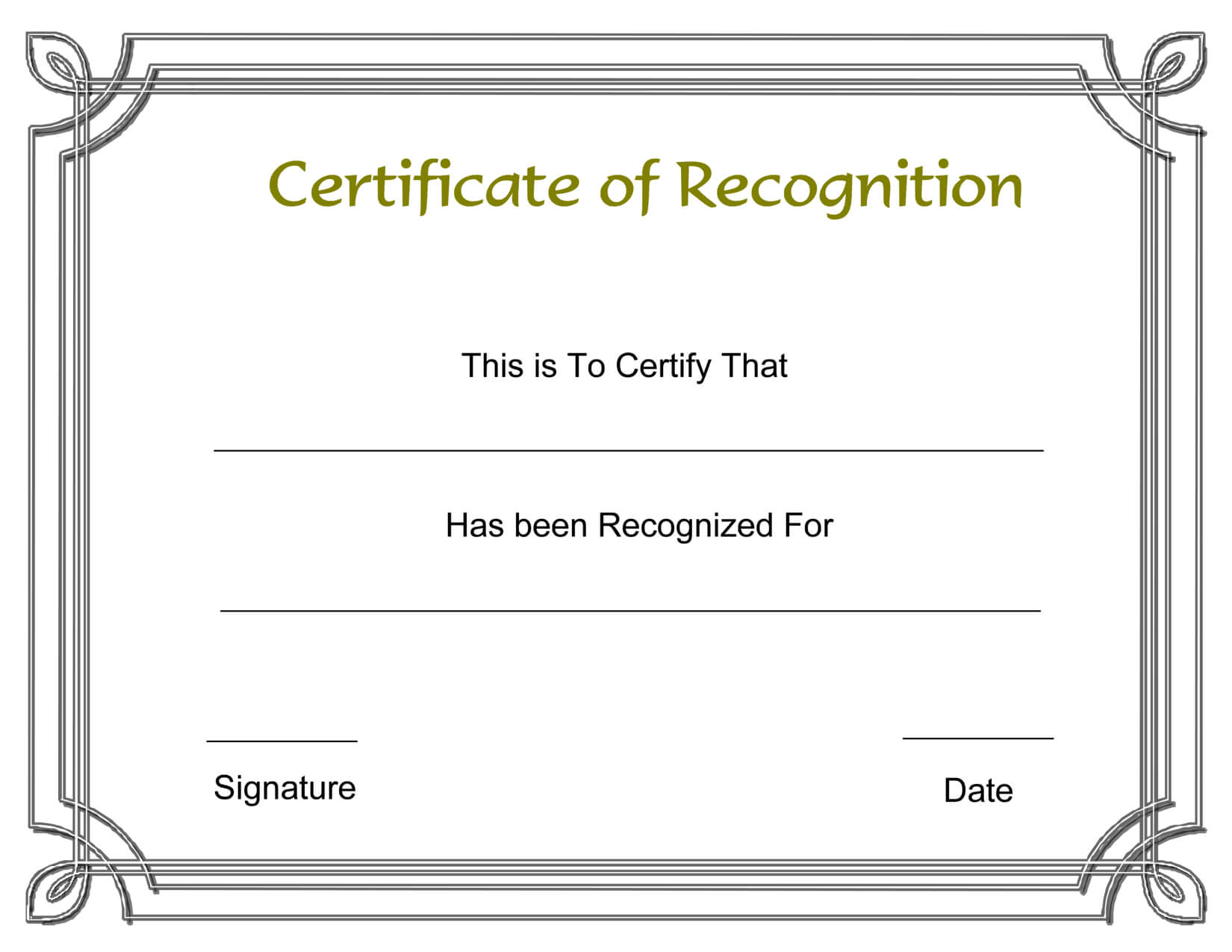 Free Printable Employee Certificate Of Recognition Template Regarding Certificate Of Appreciation Template Free Printable