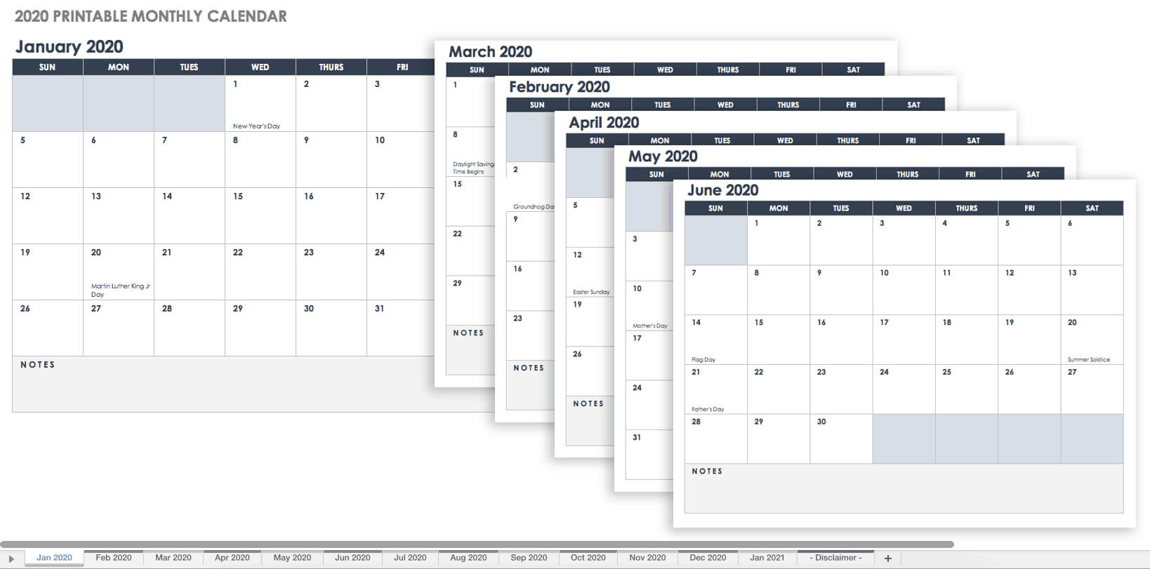 Free, Printable Excel Calendar Templates For 2019 & On For Blank One Month Calendar Template