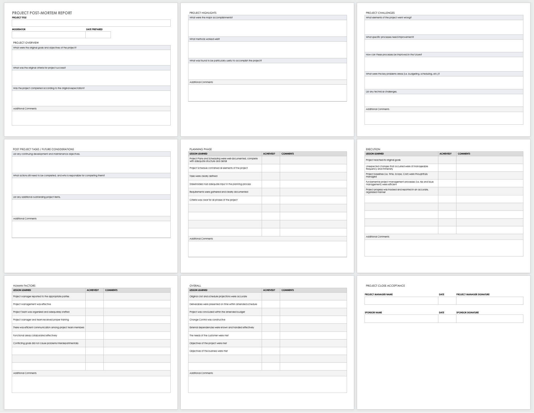 Free Project Report Templates | Smartsheet In Business Post Mortem Template