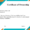Free Sample Certificate Of Ownership Templates | Certificate With Regard To Certificate Of Ownership Template