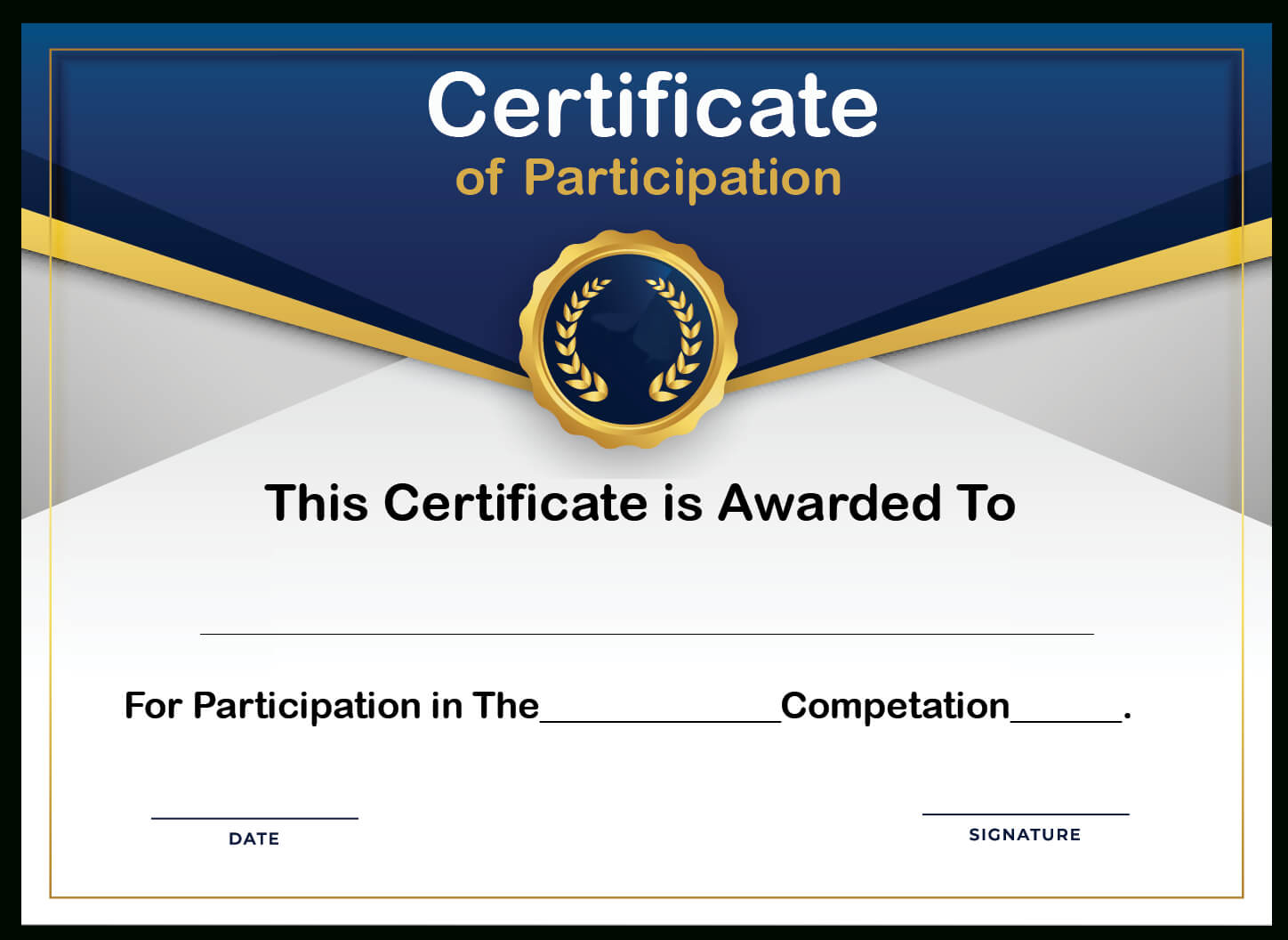 Free Sample Format Of Certificate Of Participation Template With Certificate Of Participation Template Doc
