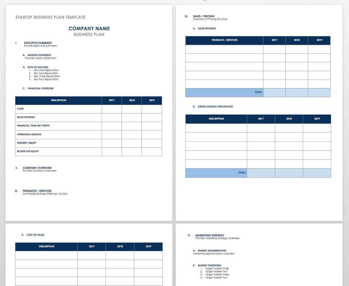 Free Startup Plan, Budget & Cost Templates | Smartsheet Throughout Business Costing Template