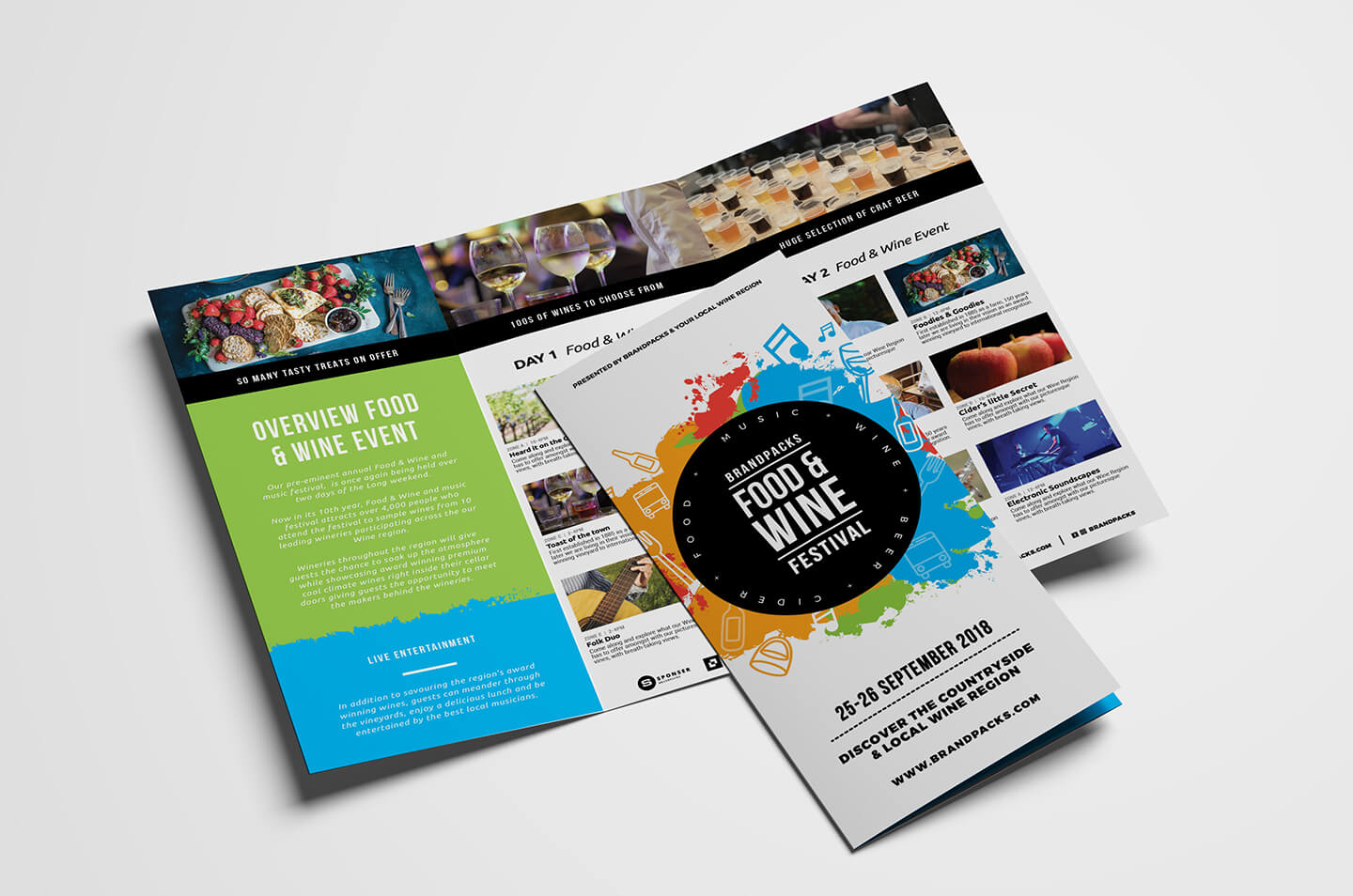 Free Tri Fold Brochure Template For Events & Festivals – Psd Inside 2 Fold Flyer Template