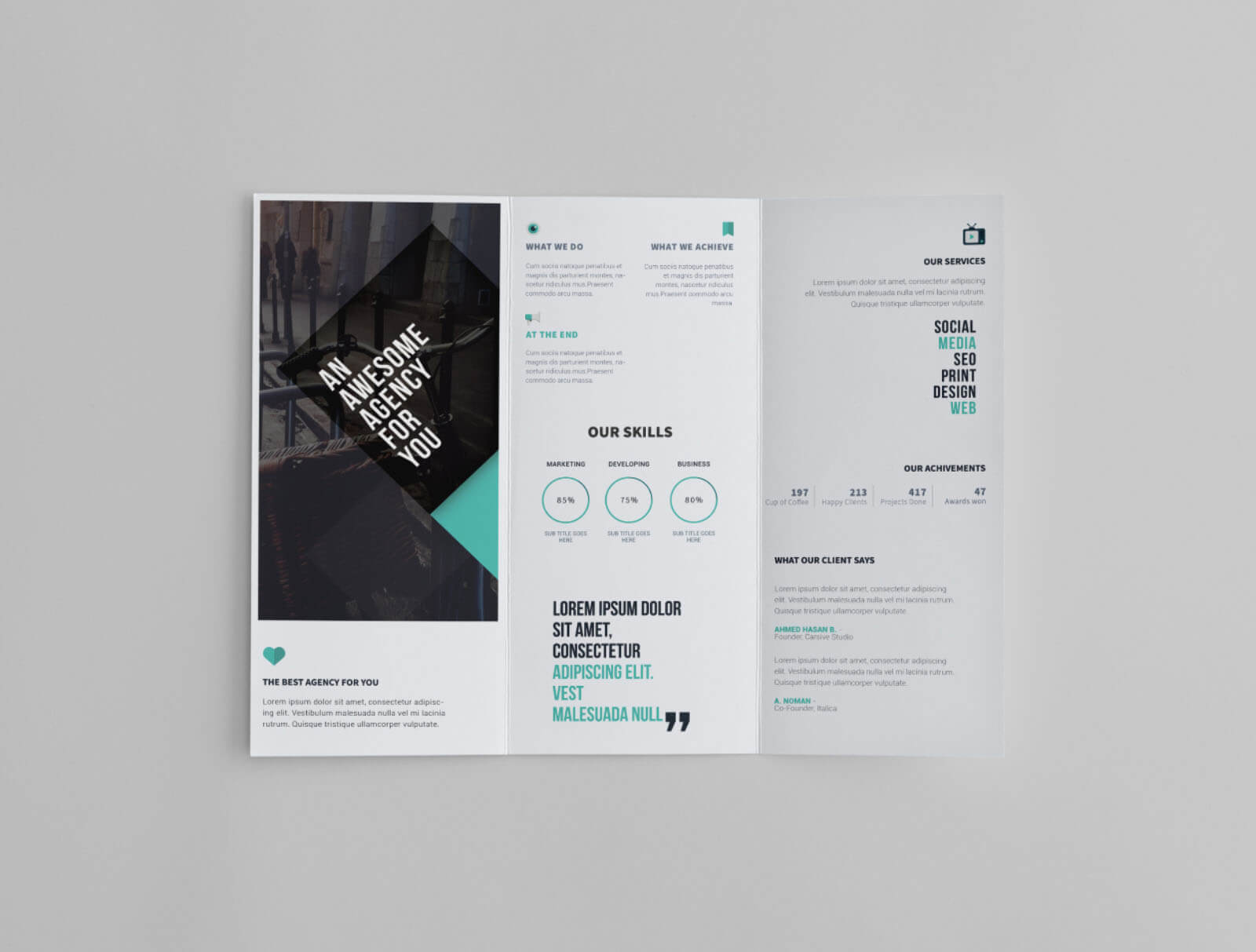 Free Trifold Brochure Template For 3 Fold Brochure Template Psd Free Download