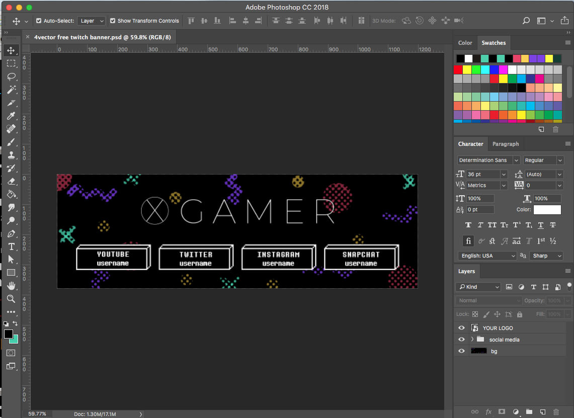 Free Twitch Banner Template In Psd (And How To) / 4Vector With Regard To Adobe Photoshop Banner Templates