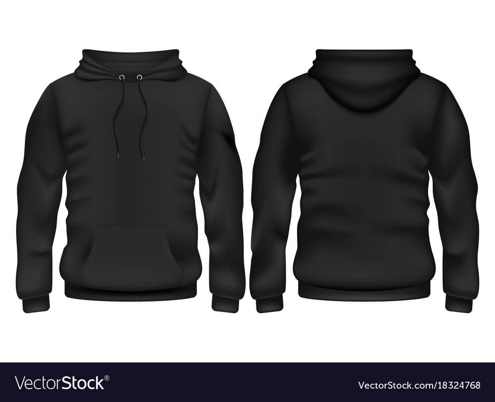Front And Back Black Hoodie Template With Regard To Blank Black Hoodie Template