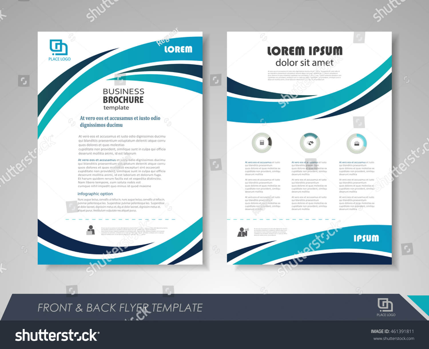 Front Back Page Brochure Template Flyer Stock Vector In 1 Page Flyer Template