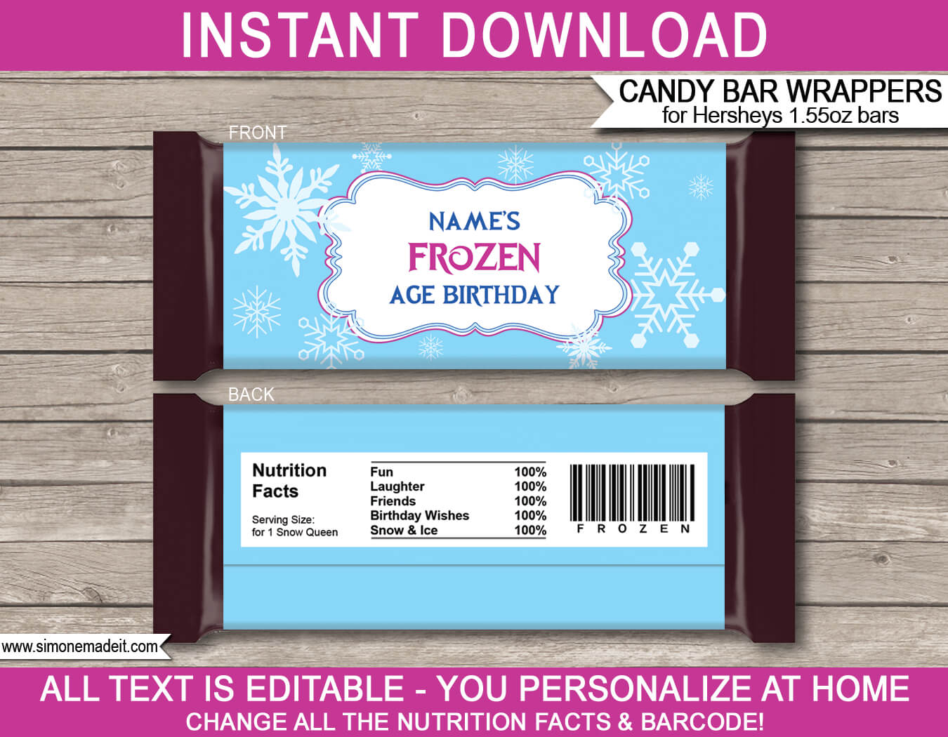 Frozen Hershey Candy Bar Wrappers Template Pertaining To Candy Bar Label Template