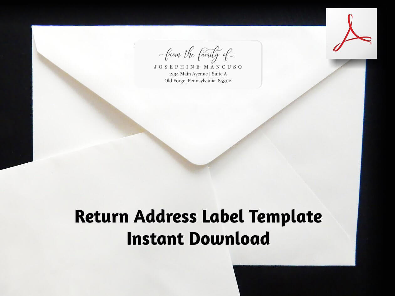 Funeral Return Address Label Template, From The Family Of Within 1 X 2 5 8 Label Template