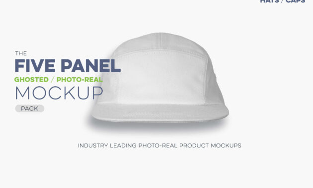 Ghosted Five Panel Cap Mockup - Threadosaurus pertaining to 5 Panel Hat Template