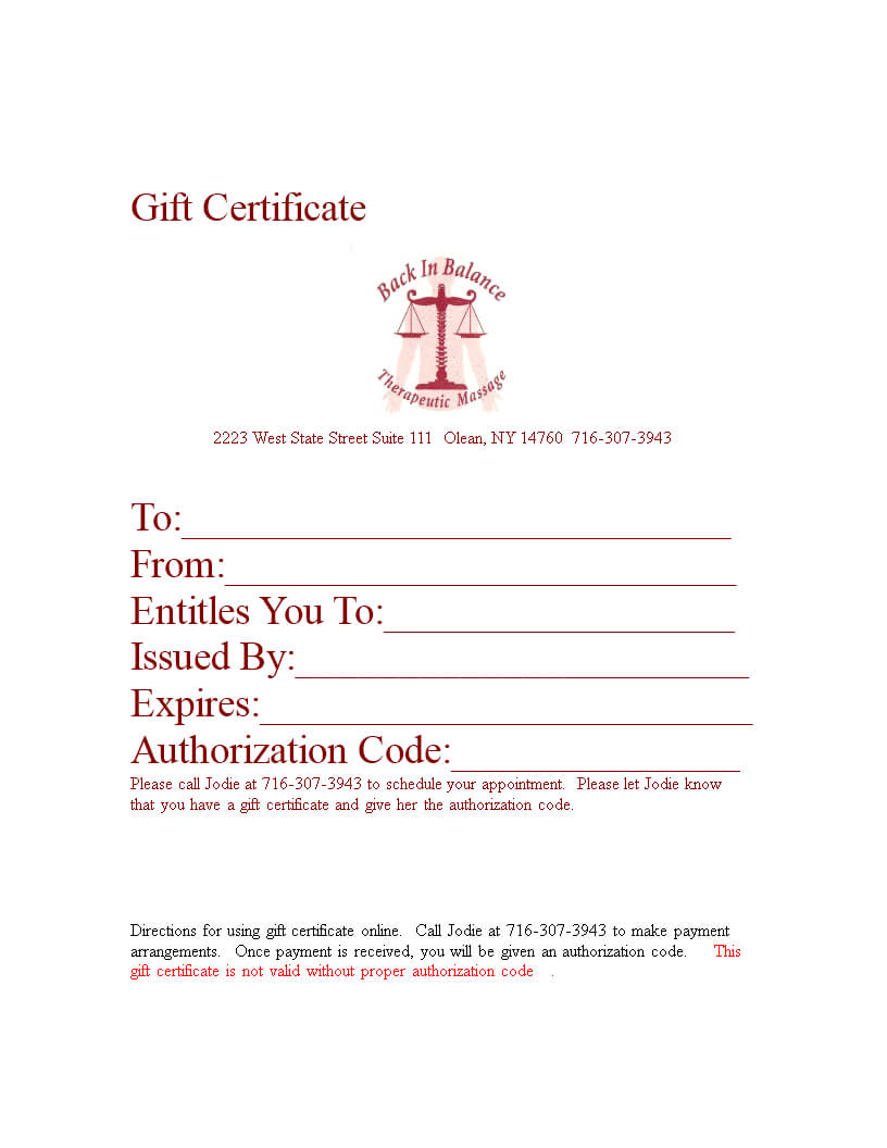 Gift Certificate In Word | Templates At Allbusinesstemplates Throughout Certificate Of Authorization Template