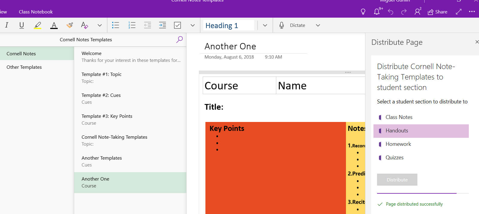 Go Digital With Cornell Note Taking And The Onenote App Inside Avid Cornell Note Template