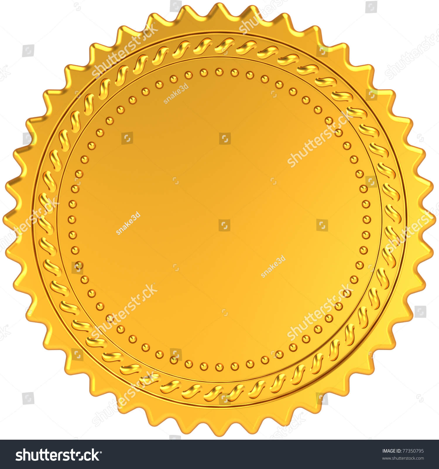 Golden Award Medal Blank Seal Luxury Stock Illustration 77350795 Regarding Blank Seal Template