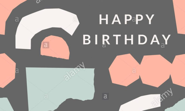 Greeting Card Template With Torn Paper Pieces In Pastel with Birthday Card Collage Template