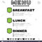 Hand Drawn Menu For Cafe With Breakfast, Lunch, Dinner Regarding Breakfast Lunch Dinner Menu Template