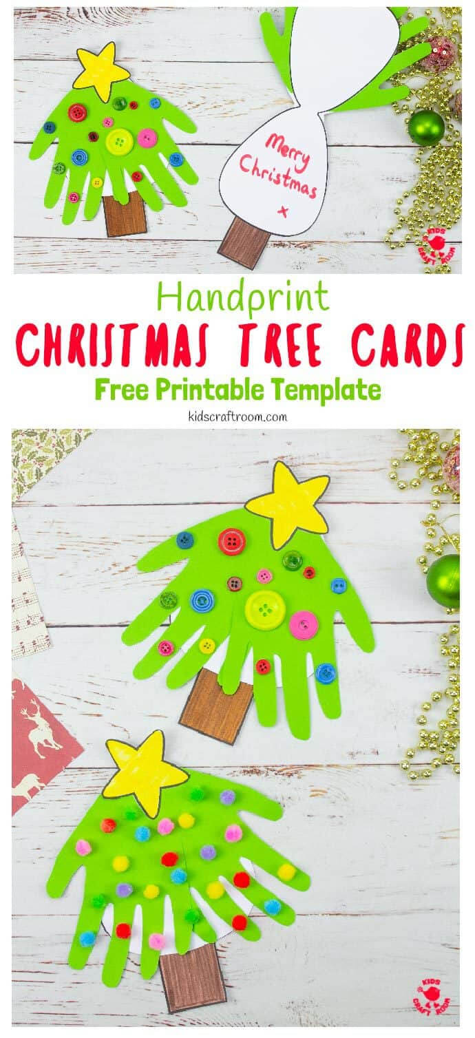 Handprint Christmas Tree Cards – Kids Craft Room Intended For 3D Christmas Tree Card Template